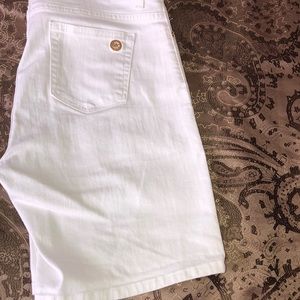 All white Denim Crop Jean shorts